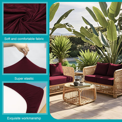 BIETYONE wine red cushion cover on sofa—refreshes seating with washable protection.