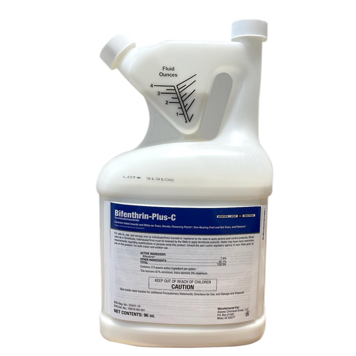 BIFENTHRIN-PLUS-C bottle-front for indoor pest protection against roaches and termites.