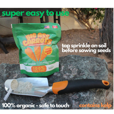 Big A Carrot Fertilizer powder demonstrates high solubility for fast feeding.