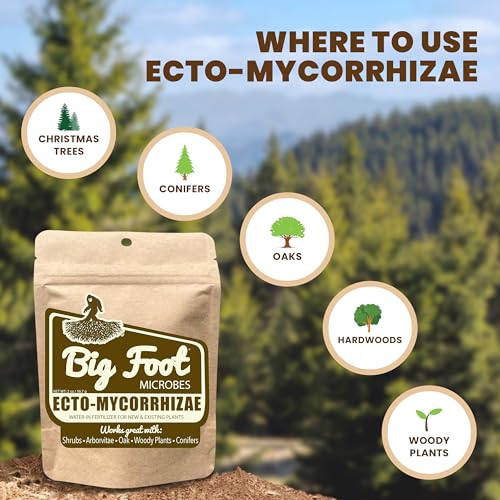 Big Foot Ecto Mycorrhizae bottle pour scene for easy garden application.