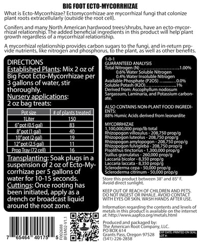 Big Foot Ecto Mycorrhizae safe around pets and kids when used as directed.