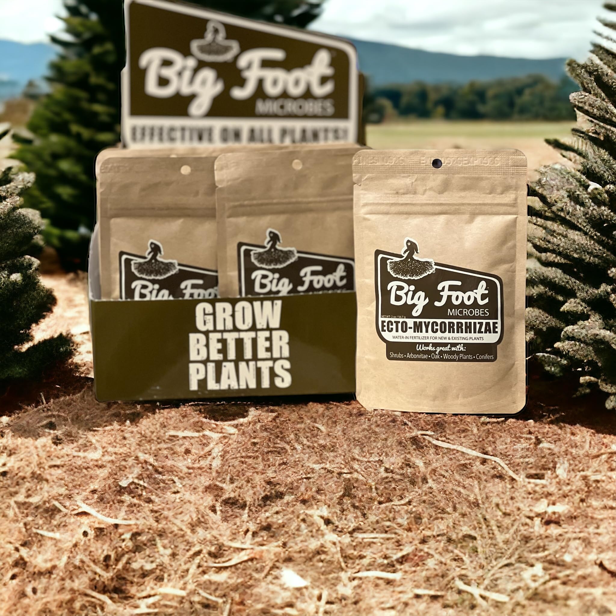 Big Foot Ecto Mycorrhizae USA-made packaging emphasizes science-backed care.