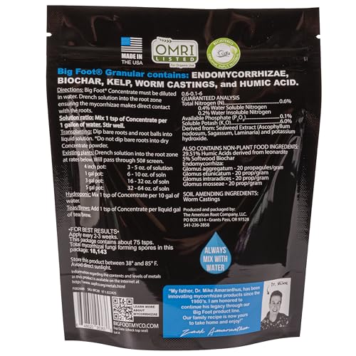 Big Foot Mycorrhizae fully dissolves in water for smooth mixing.