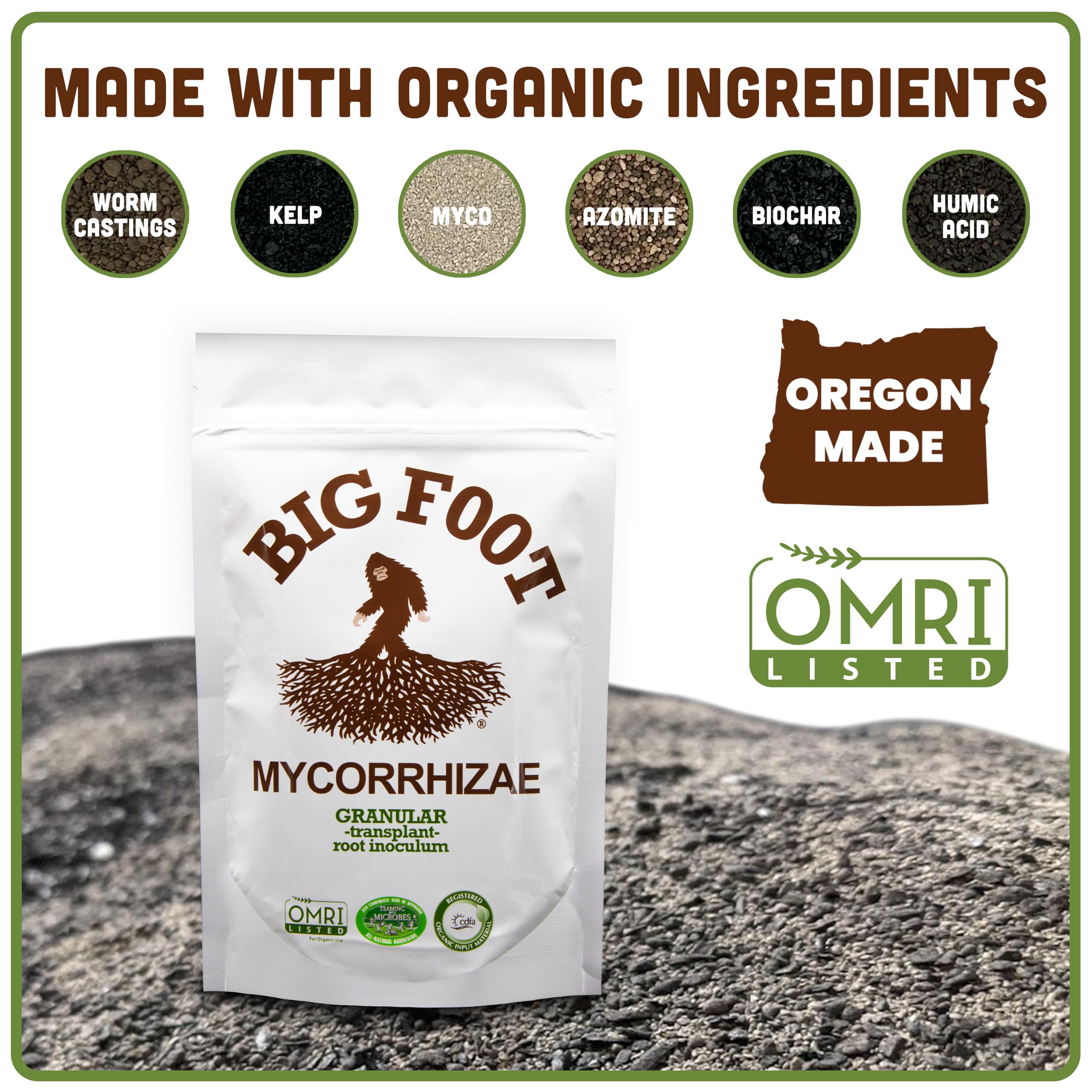 Big Foot Mycorrhizae soil-mix application for healthier soil biology.