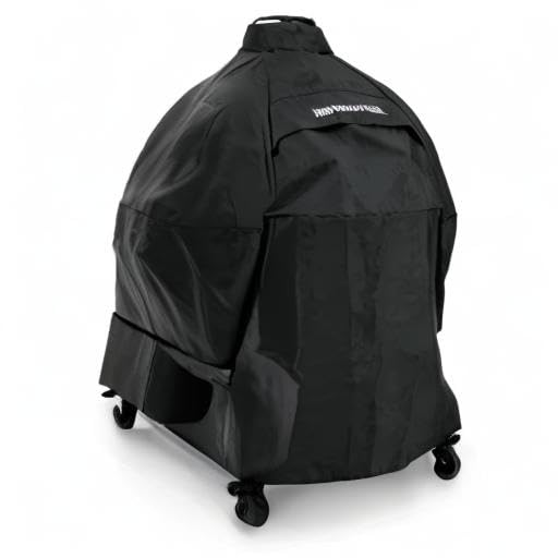 Big Green Egg cover shields XL and Large Egg from weather with durable, easy-to-use handle.
