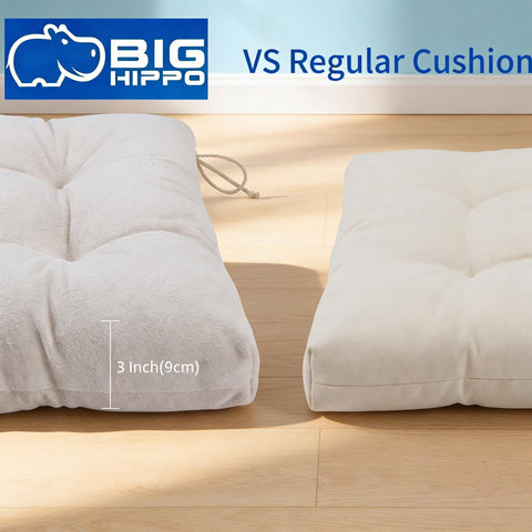 Big Hippo nursery glider and patio chair cushion for versatile seating.