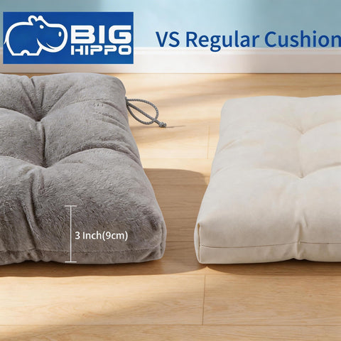 Big Hippo universal-fit gray cushions for indoor and outdoor chairs