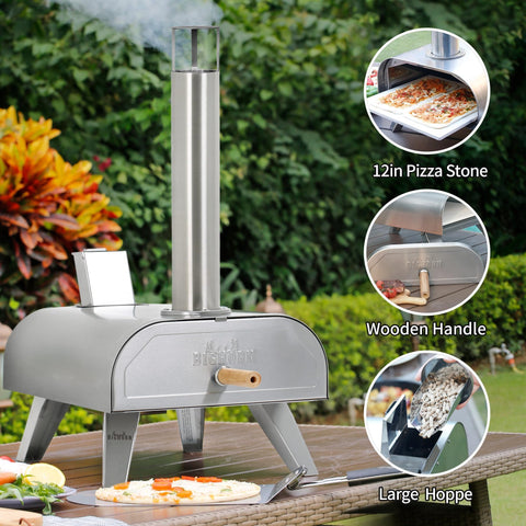 BIG HORN 12-Inch Pizza Oven folding legs compact and portable