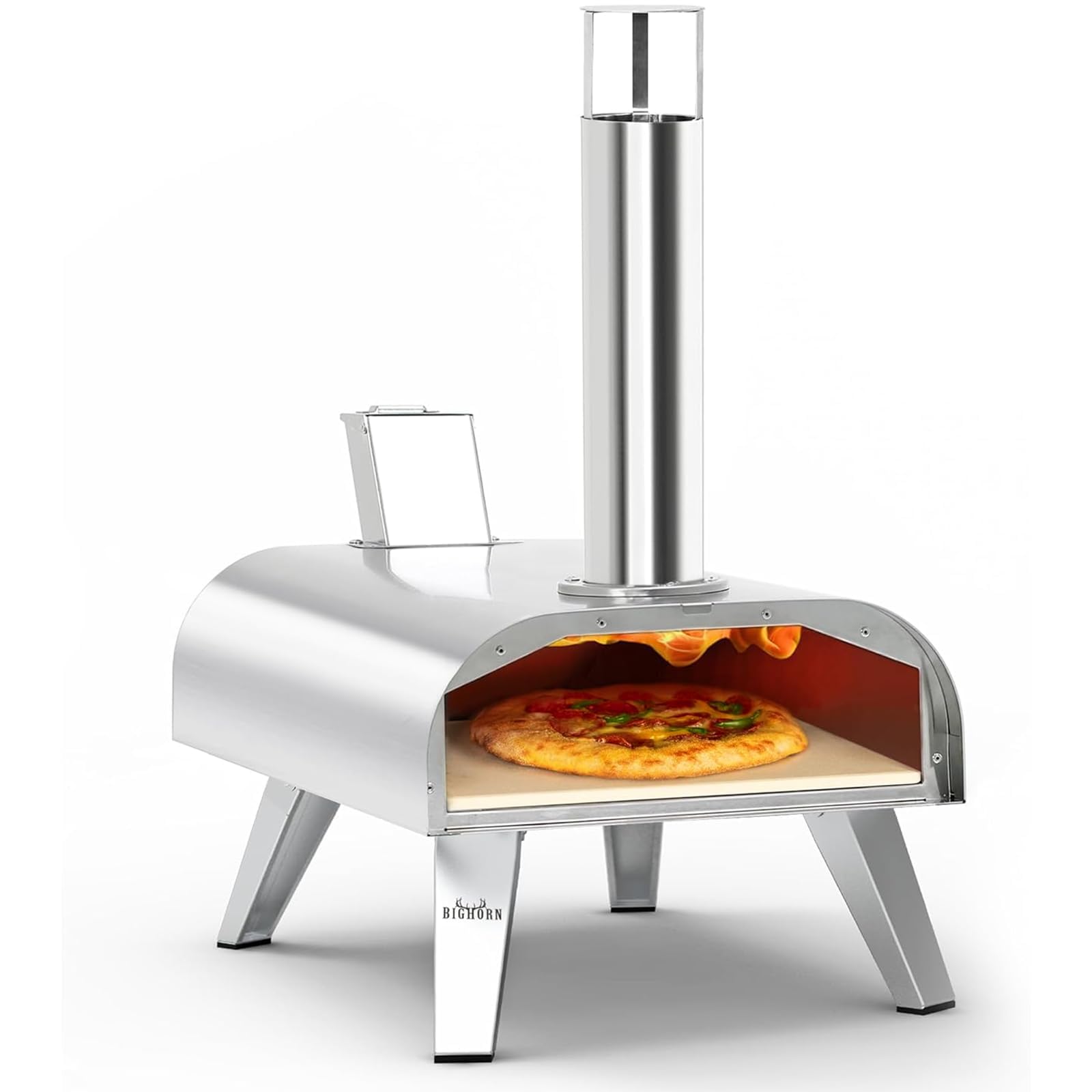 BIG HORN 12-Inch Pizza Oven wood-fired assembly for compact backyard cooking
