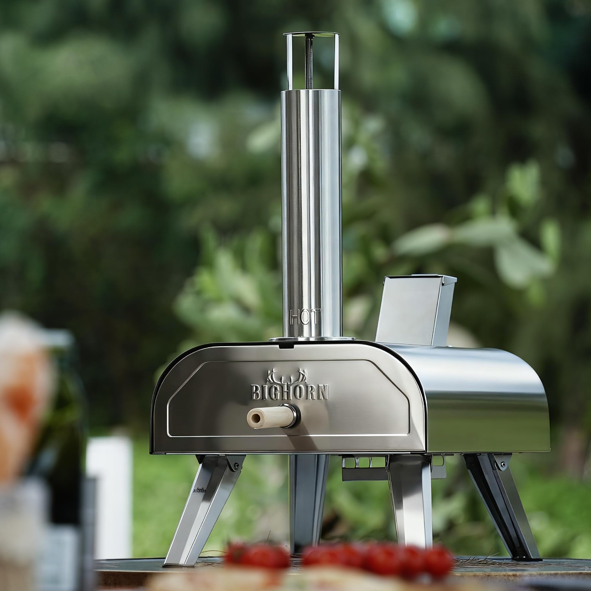 BIG HORN Outdoors 12inch dual fuel pizza oven indoor-use compact design