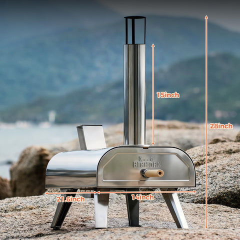 BIG HORN Outdoors gas burner in action delivering quick heat for pizzas