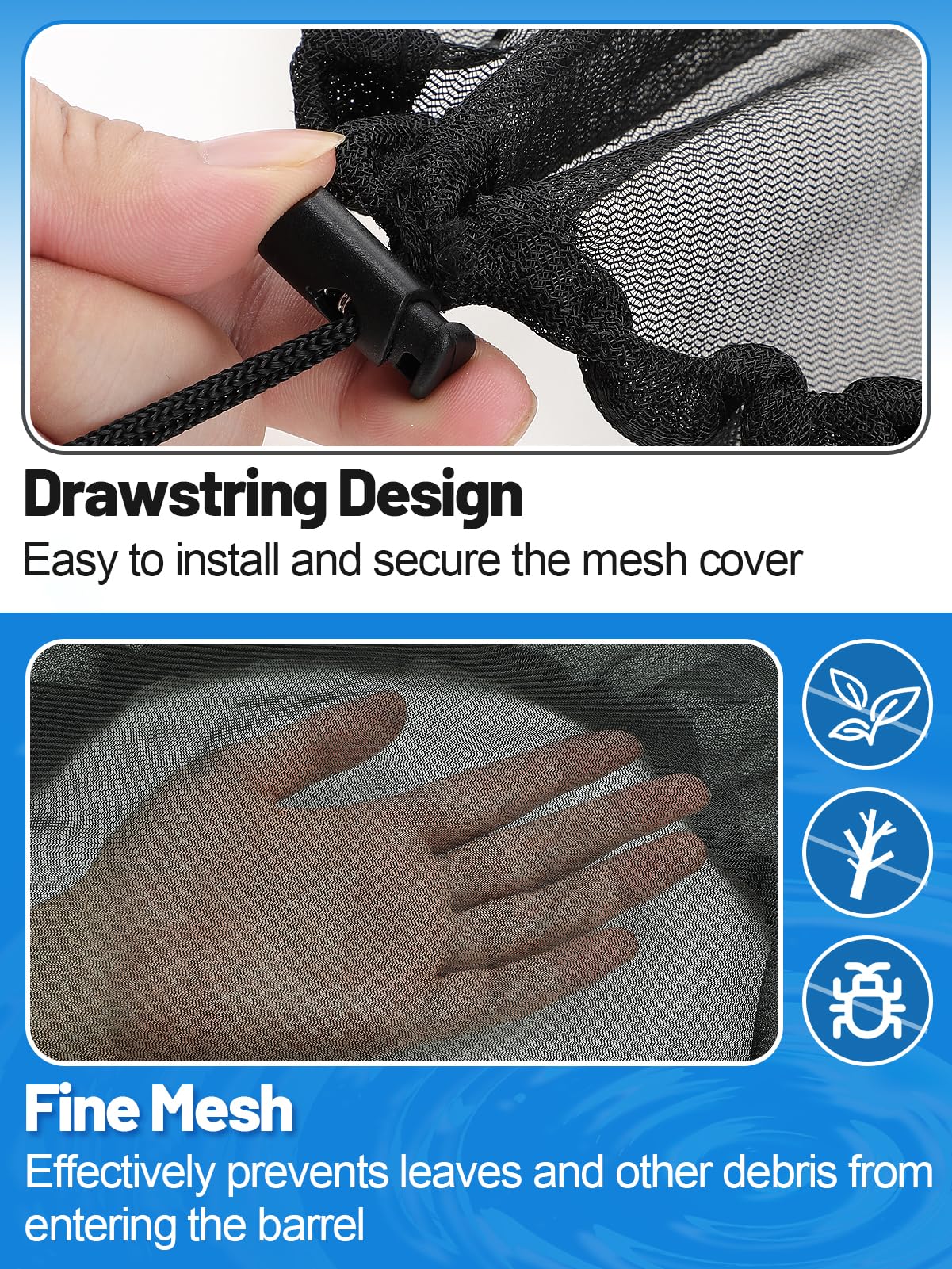Biggun 39in diameter mesh cover fits barrels up to 33.5in