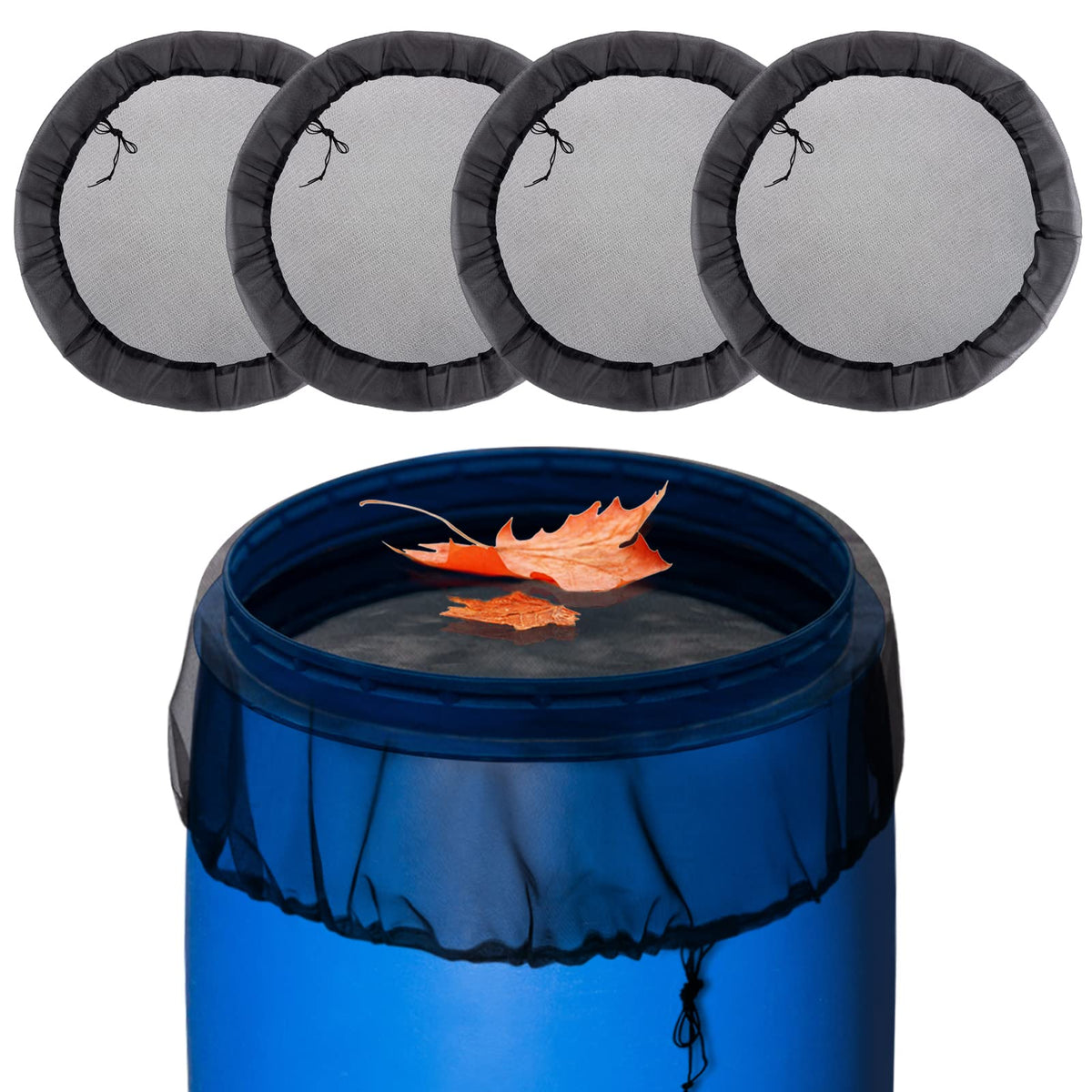 Biggun rain barrel mesh cover 39in shields from leaves and debris for cleaner water