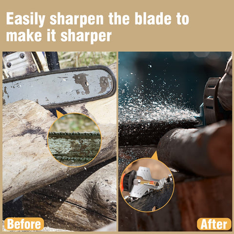 Biggun titanium-plated 7/32 in wheel close-up for durable large-chain sharpening.