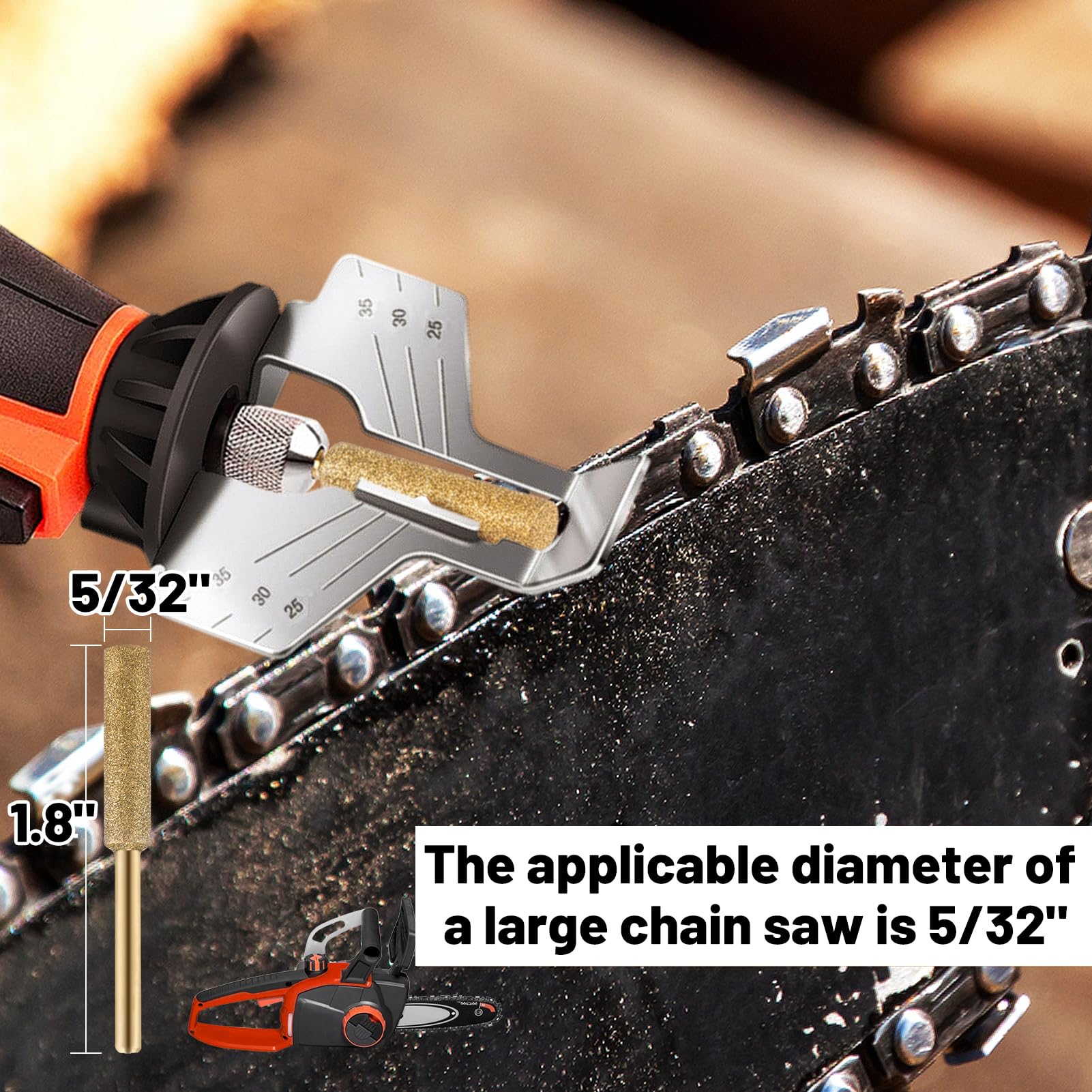 Biggun titanium plated emery surface detail shows durable construction