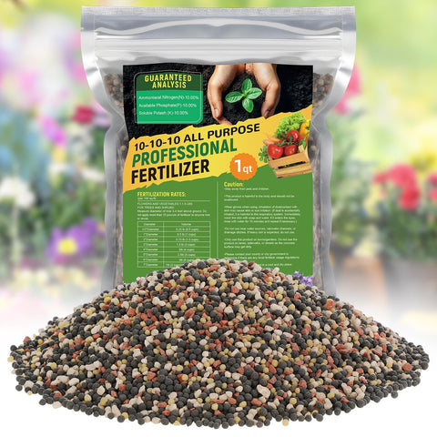 Bigmeta 10-10-10 slow-release fertilizer bottle boosts indoor and outdoor plant growth