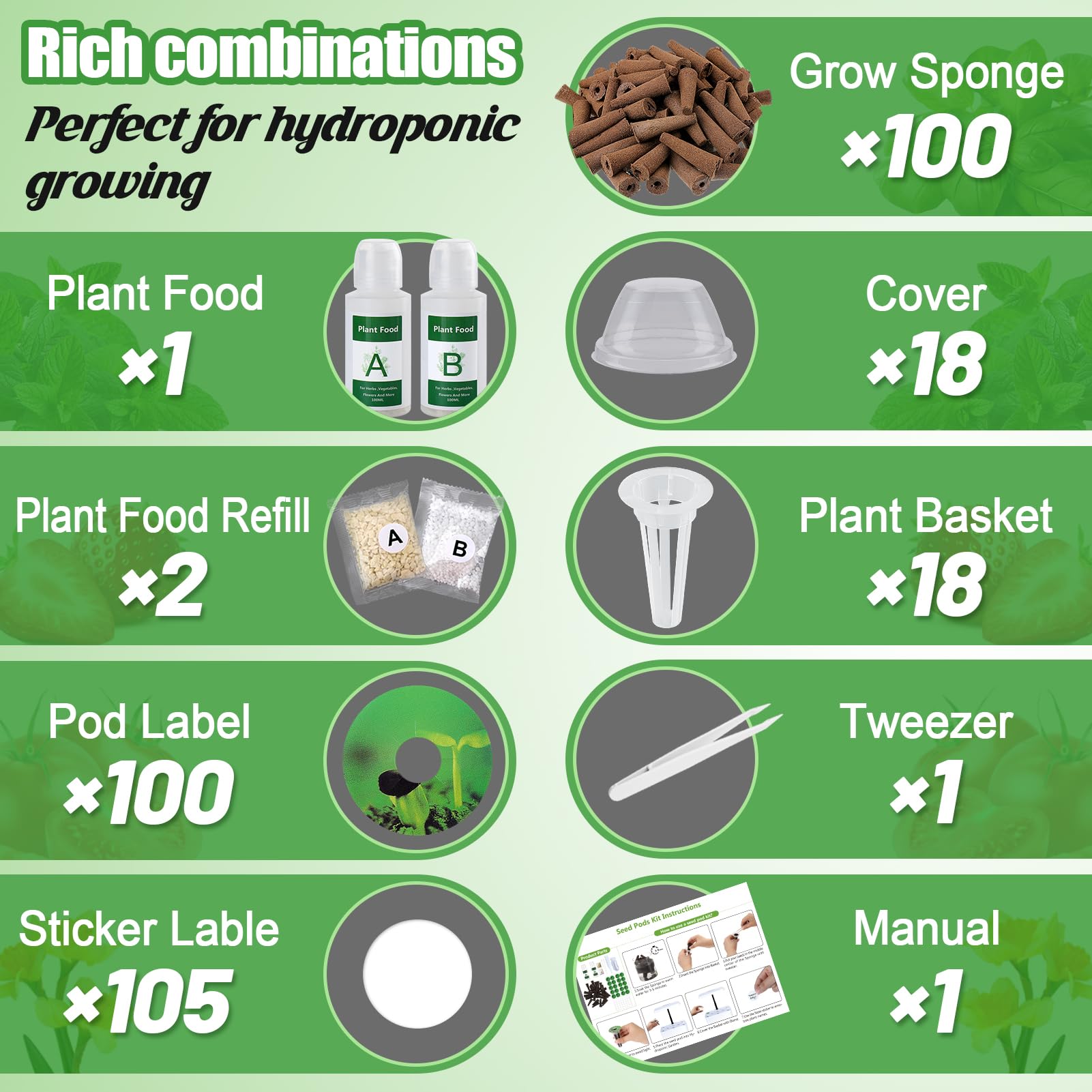 Bigmeta aerogarden-compatible sponges fit popular hydroponic systems