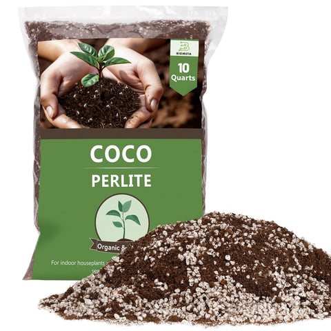 Bigmeta Coco Coir Perlite Mix packaging showcases convenient ready-to-use soil