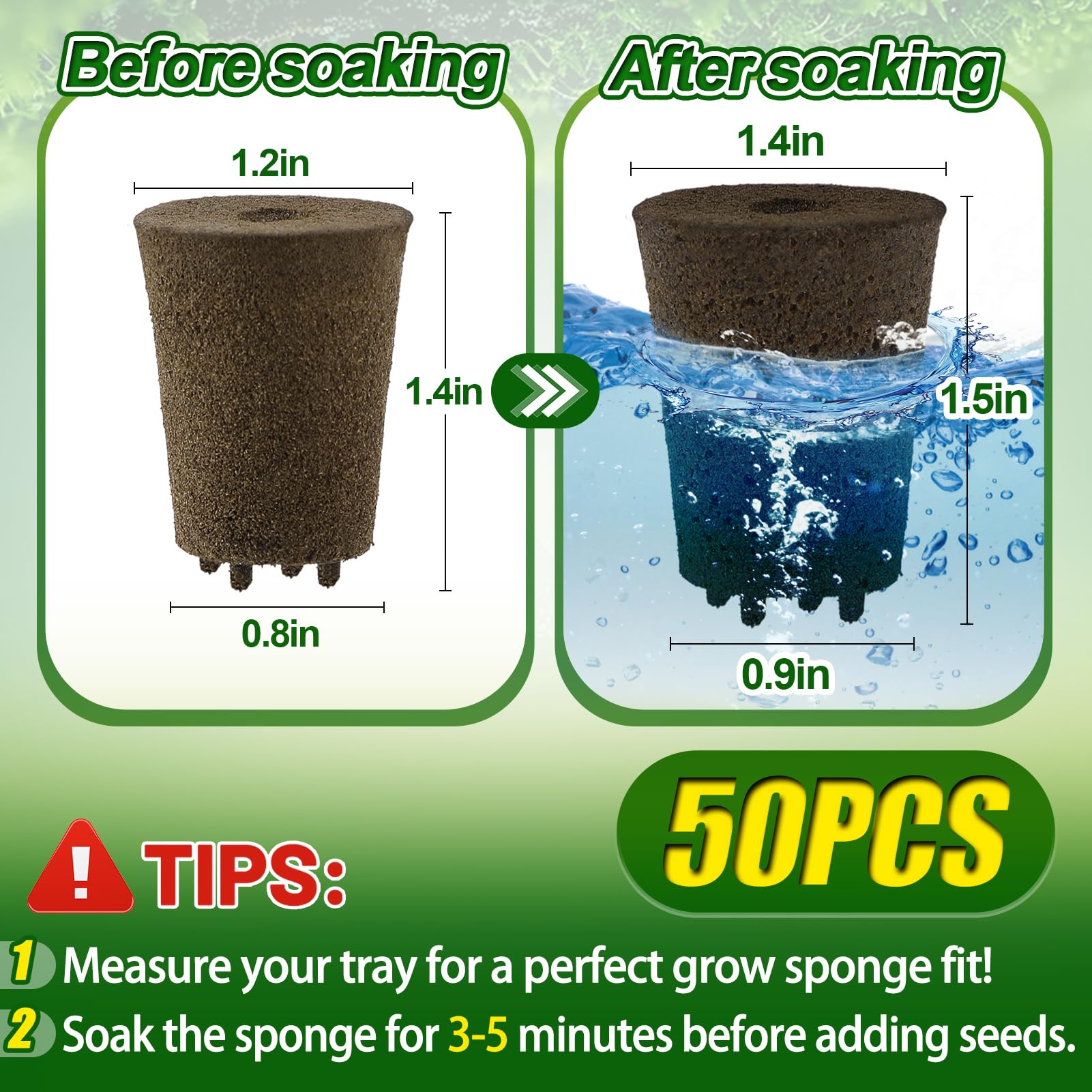 Bigmeta propagation plugs maintain moisture for cuttings and new growth.
