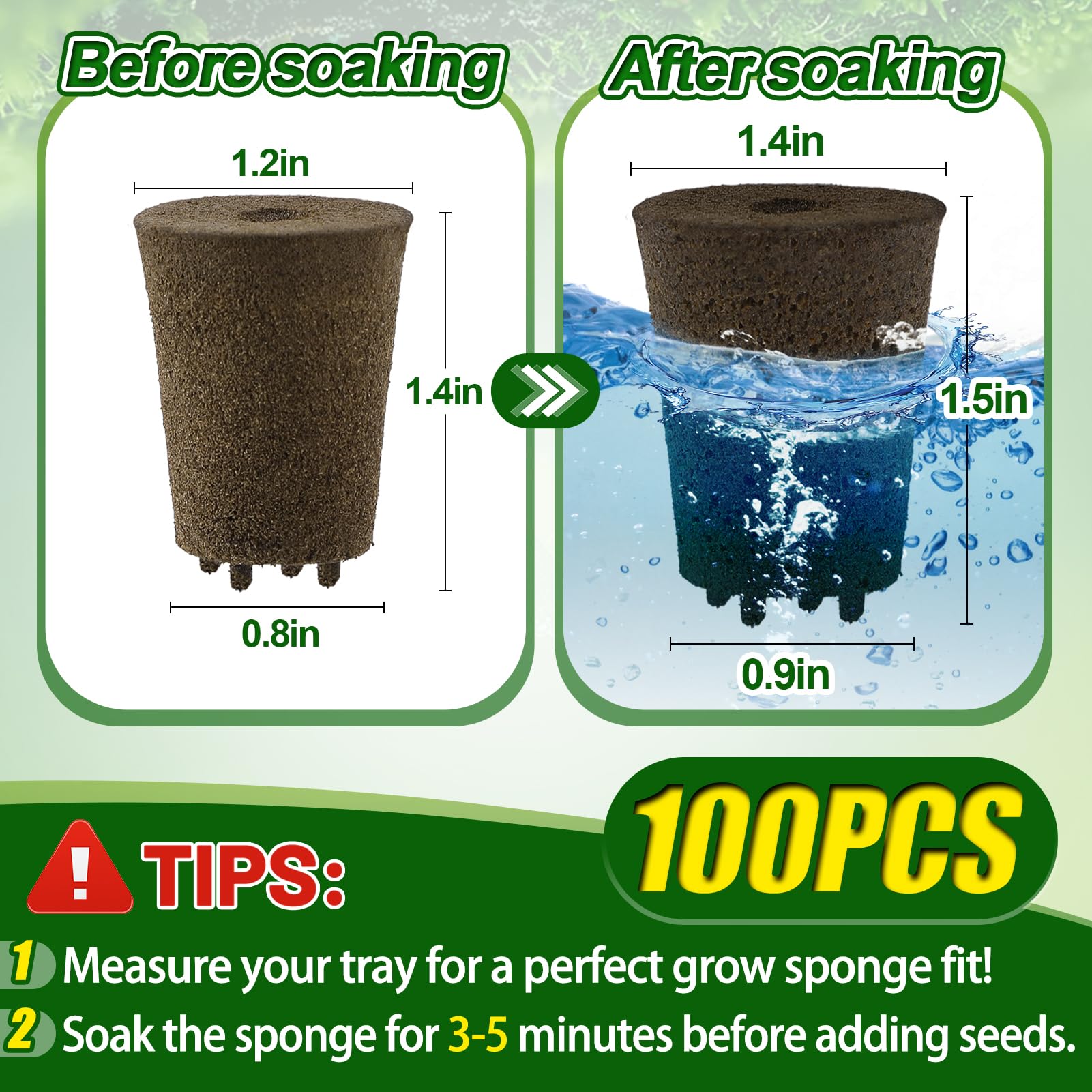 Bigmeta easy-use soak 3–5 minutes before placing plants inside.