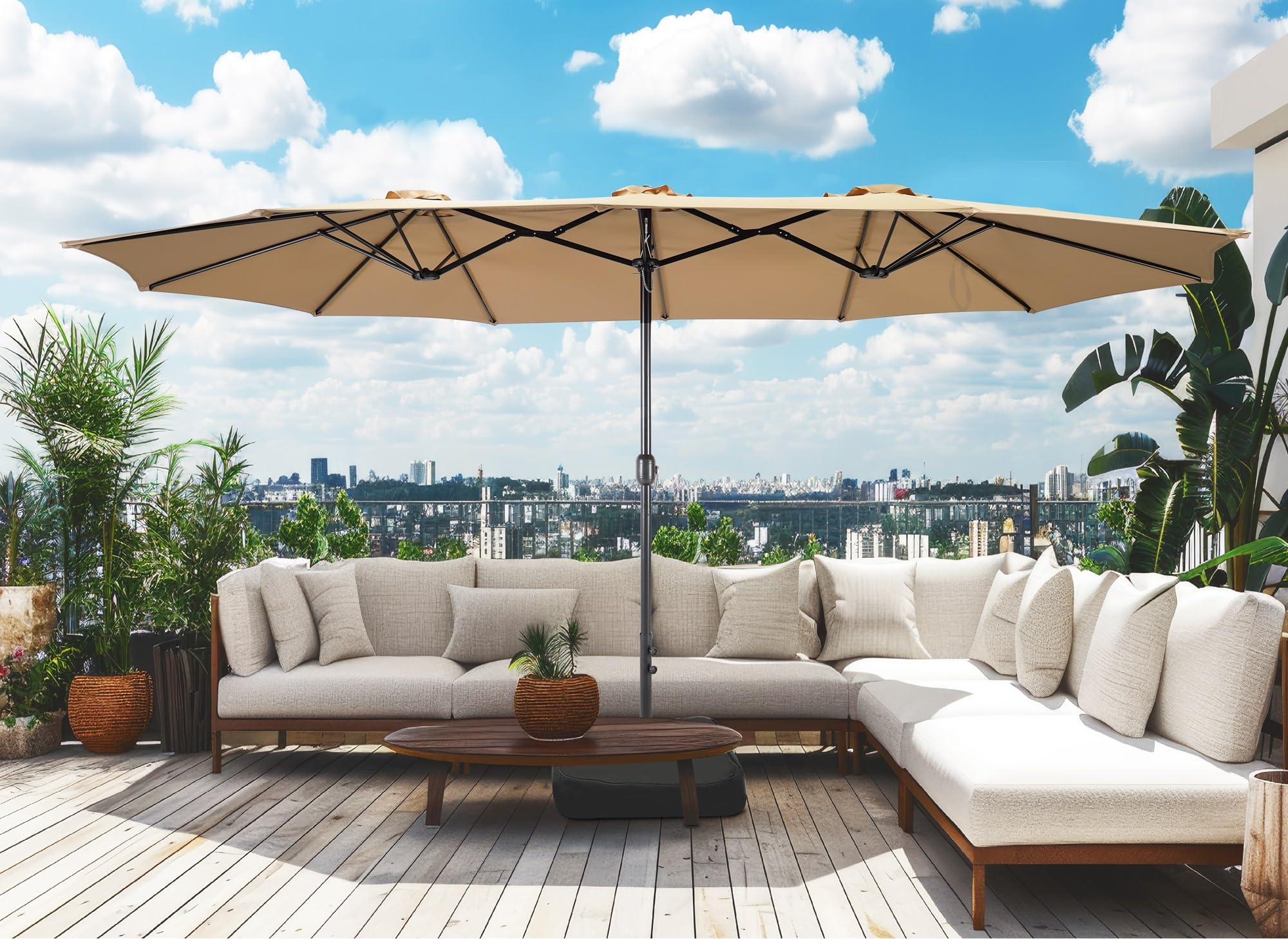 UV-resistant polyester canopy from Bigroof provides cool shade