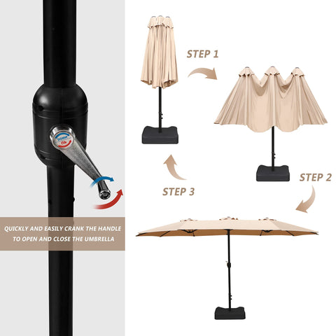 Includes assembly hardware for quick setup of the Bigroof umbrella