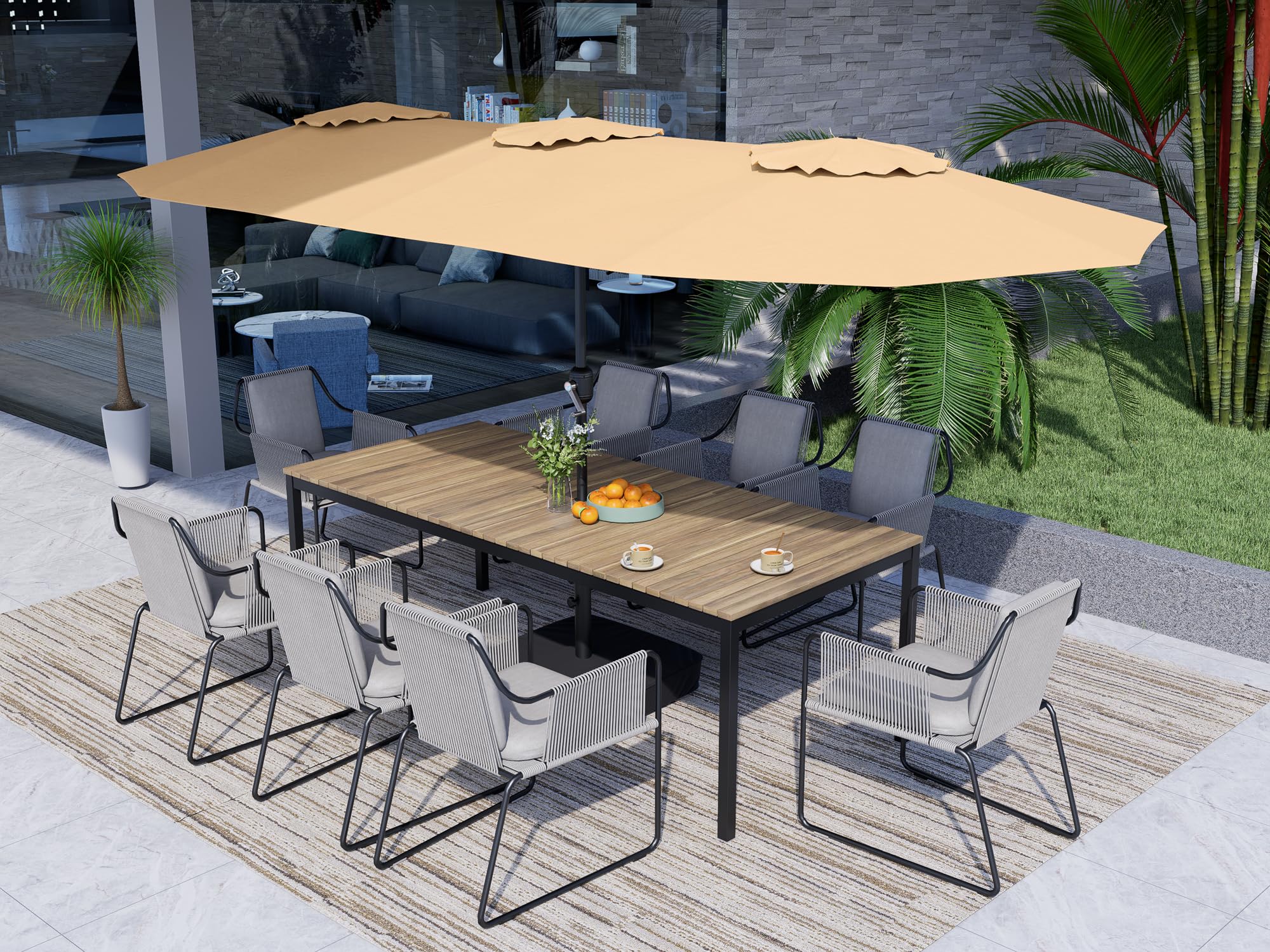 Crank-operated Bigroof umbrella for easy opening and closing