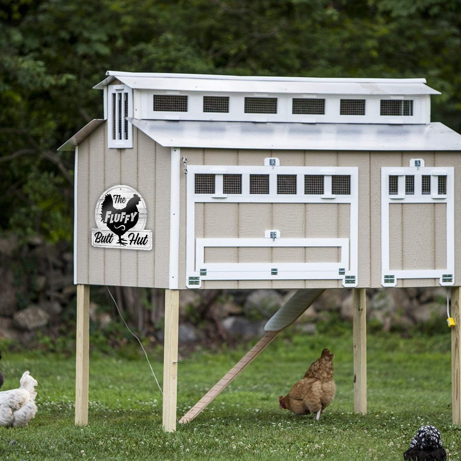 Bigtime Signs Fluffy Butt Hut humorous chicken decor for coops
