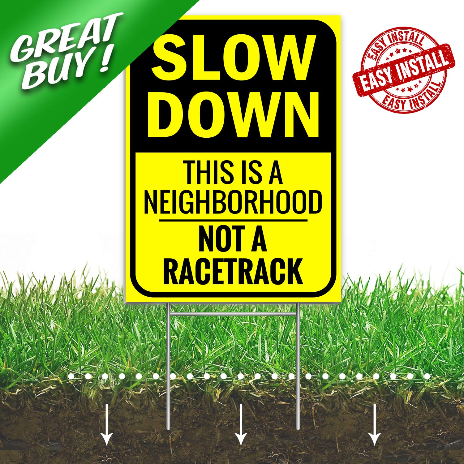 Bigtime Speed Warning Sign features bright graphics for street awareness.
