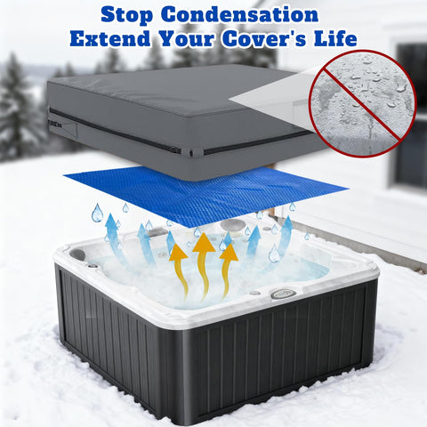 BigXwell custom-fit spa cover edge seal around a tub