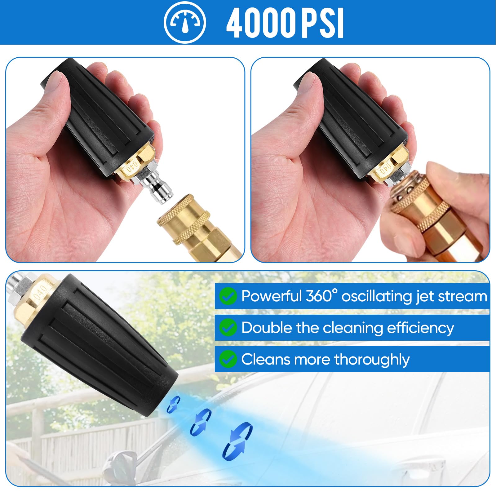 Bihijua nozzle handles 4.0 GPM for efficient spraying.
