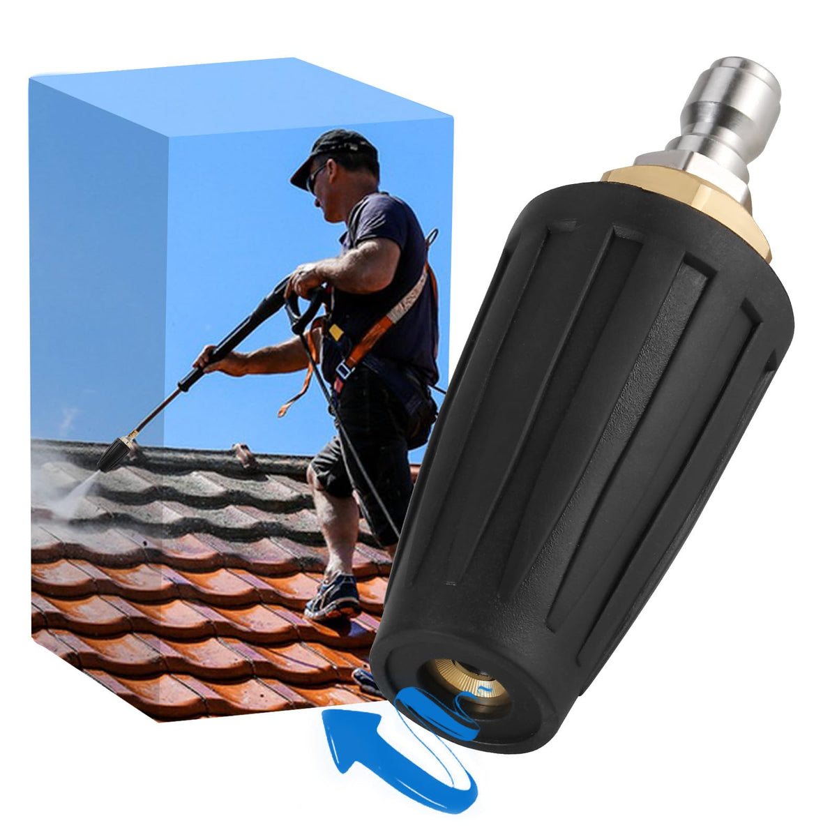 Bihijua Turbo Nozzle with durable brass body for tough cleaning jobs.