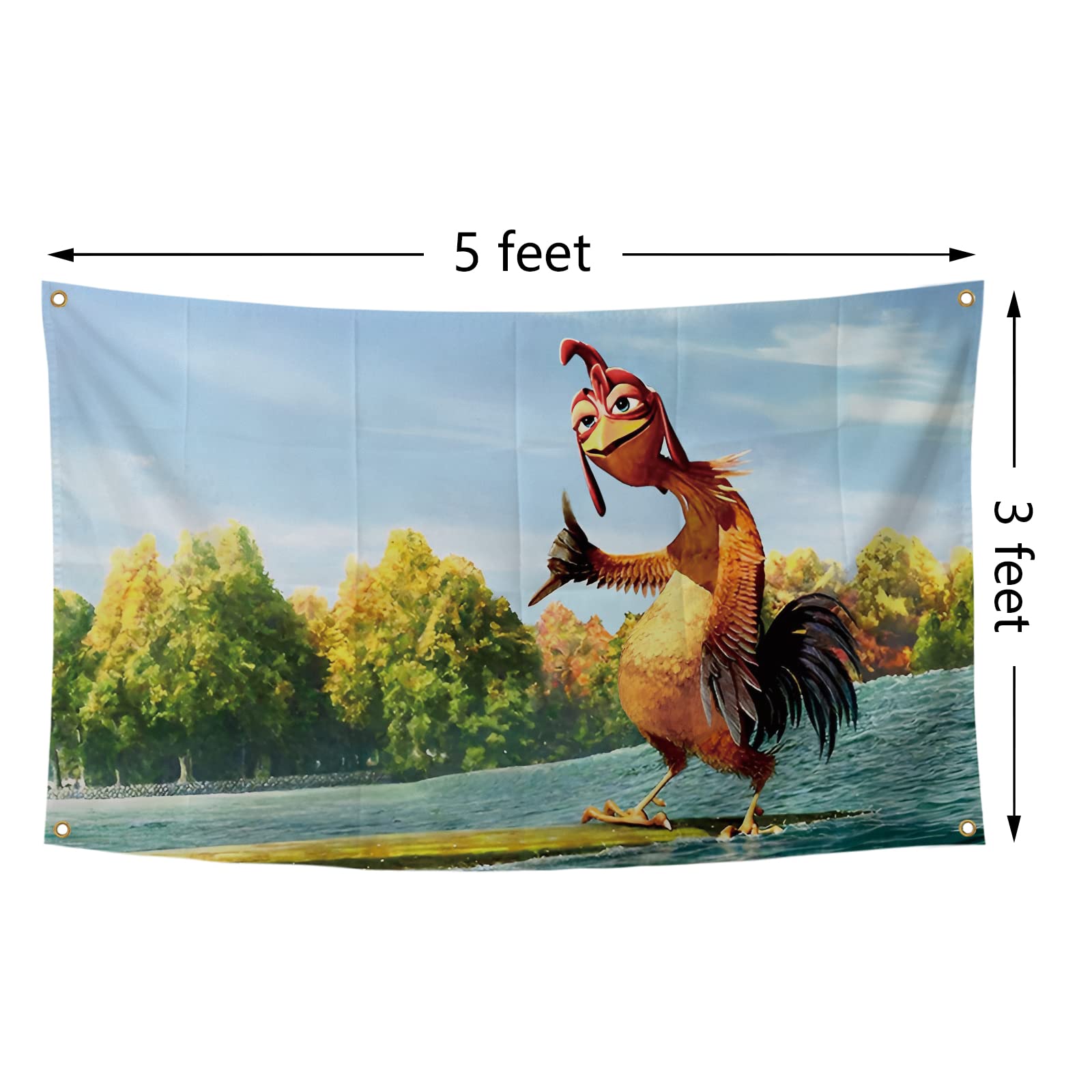BIiaiue Chicken Flag 3x5 ft wall banner for indoor and outdoor use.