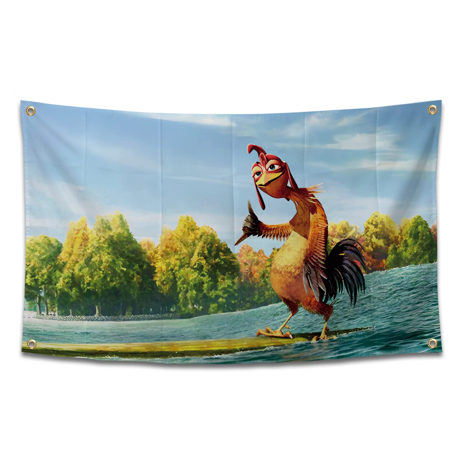 BIiaiue Chicken Flag funny poster for dorm rooms and man caves, easy wall display.