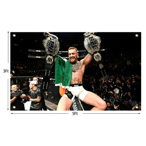 BIiaiue Conor McGregor flag brass grommets detail for durable hanging.
