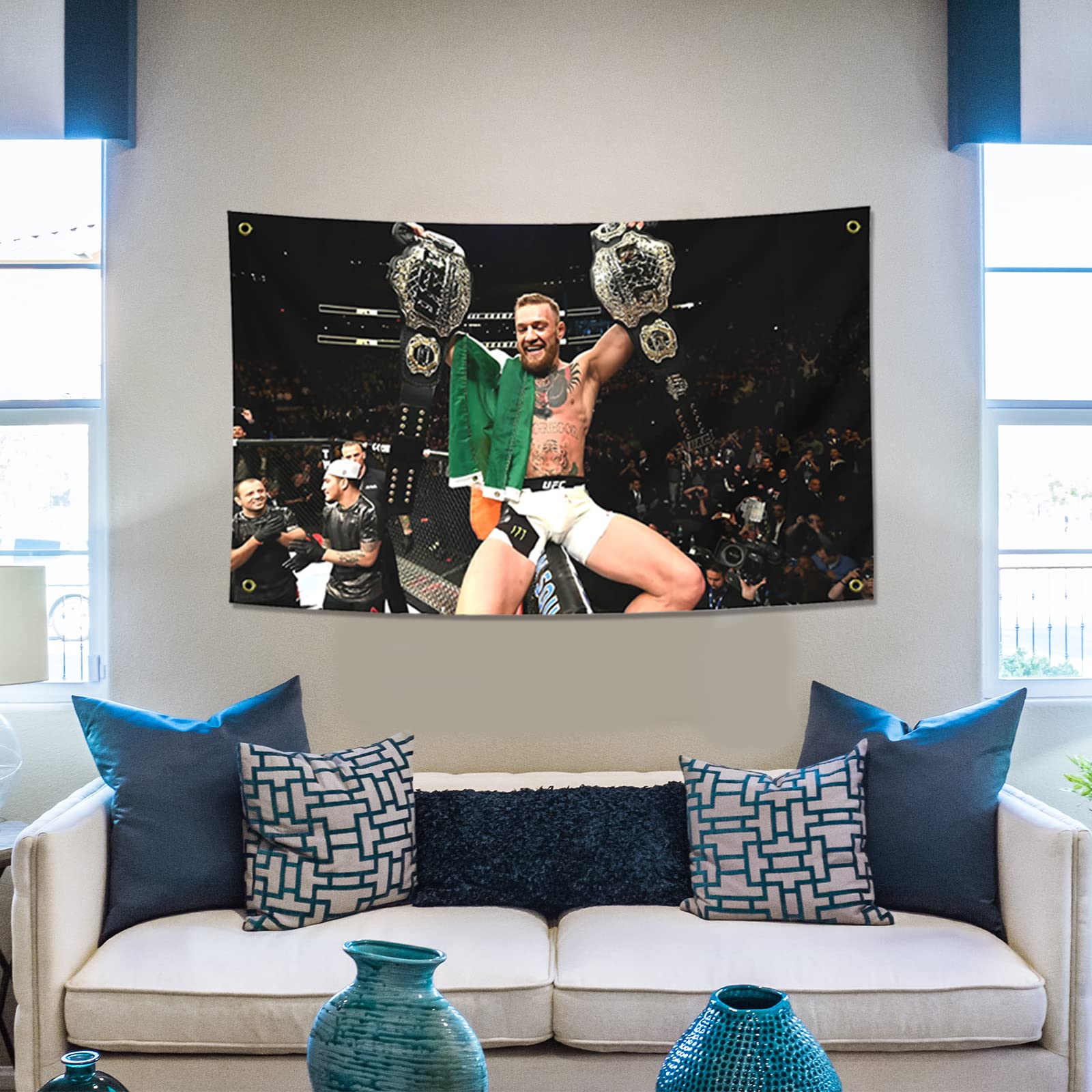 BIiaiue Conor McGregor flag printed polyester fabric with vivid colors.