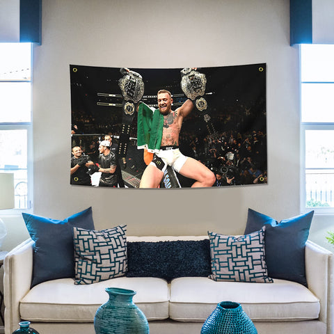 BIiaiue Conor McGregor flag printed polyester fabric with vivid colors.