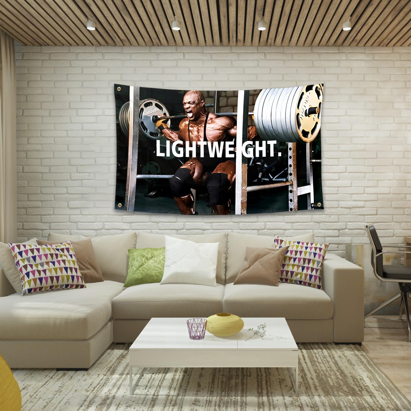 BIiaiue Ronnie Coleman flag ideal for wall display in classrooms and offices.