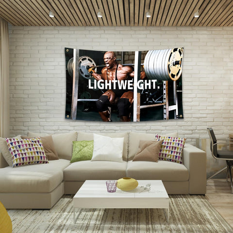 BIiaiue Ronnie Coleman flag ideal for wall display in classrooms and offices.