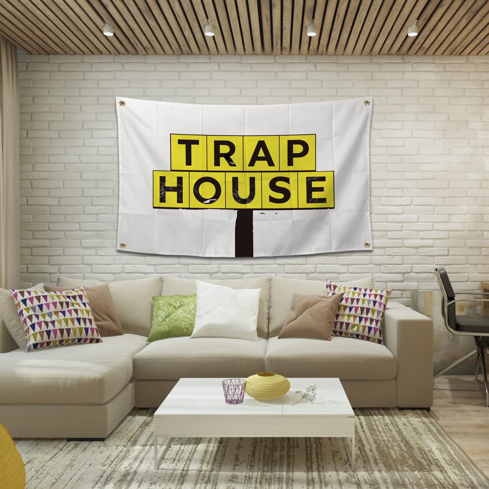BIiaiue Trap House Flag 3x5 feet for bold, roomy dorm decor.