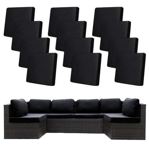 BIETYONE 12-pack stretch cushion covers for outdoor cushions, quick refresh for patio furniture.