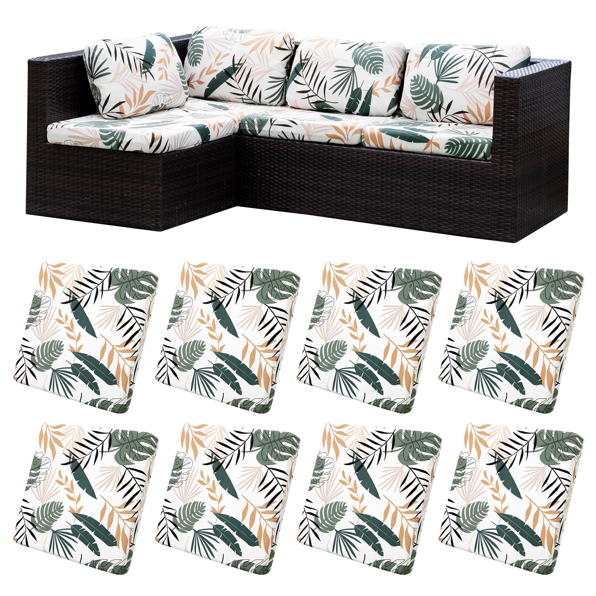 BIETYONE cushion covers feature coconut trees pattern, protecting outdoor sofas from wear