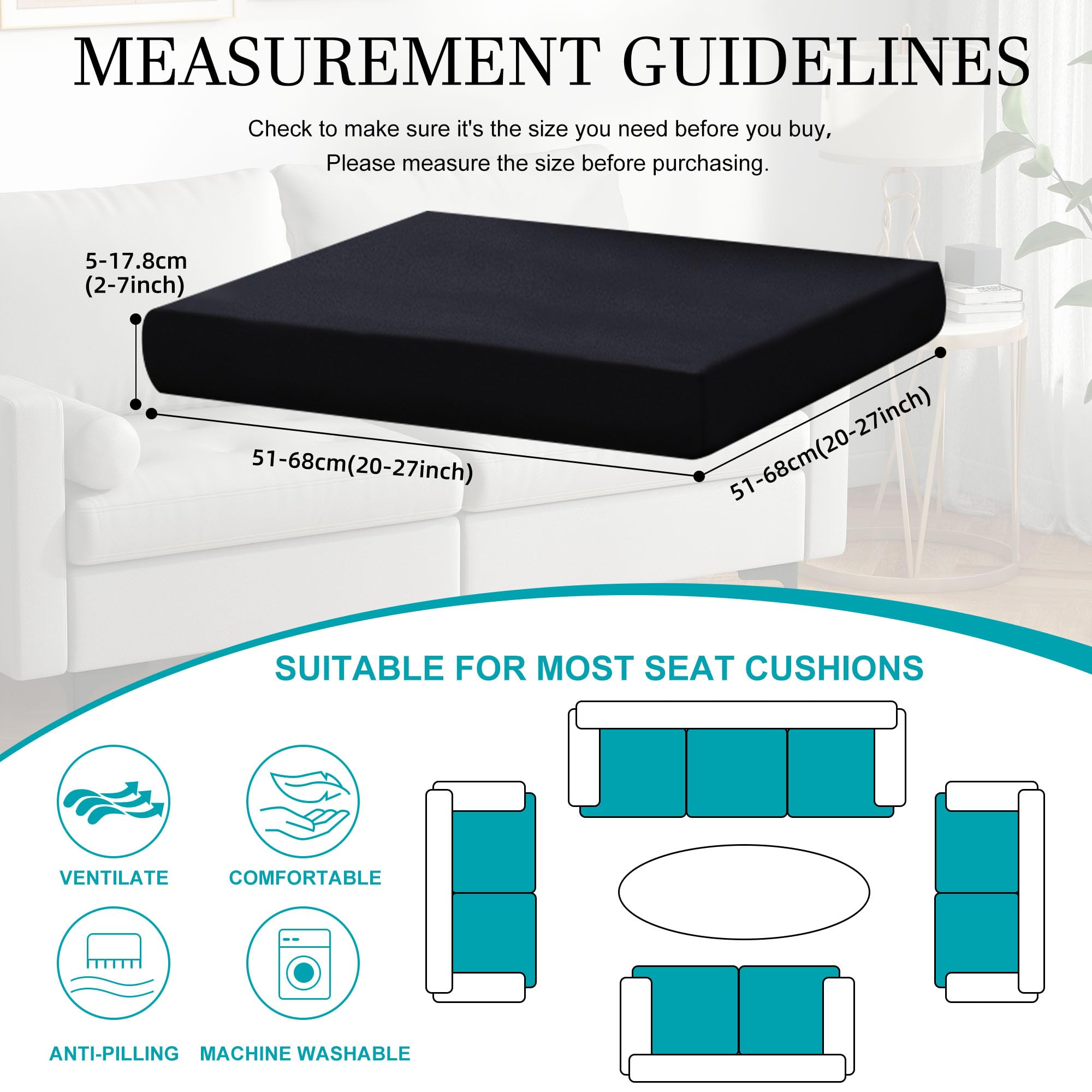 BIETYONE stretch cushion fabric blends polyester and spandex for versatile fit.