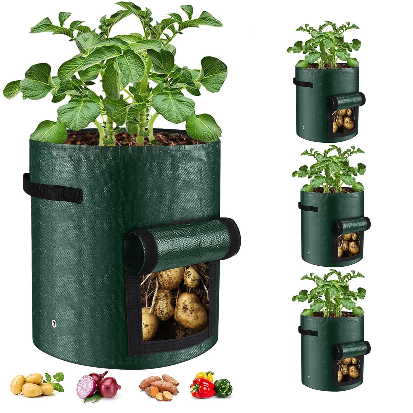 BIJOKETTEN 10-gallon grow bag with viewing window for easy root checks.