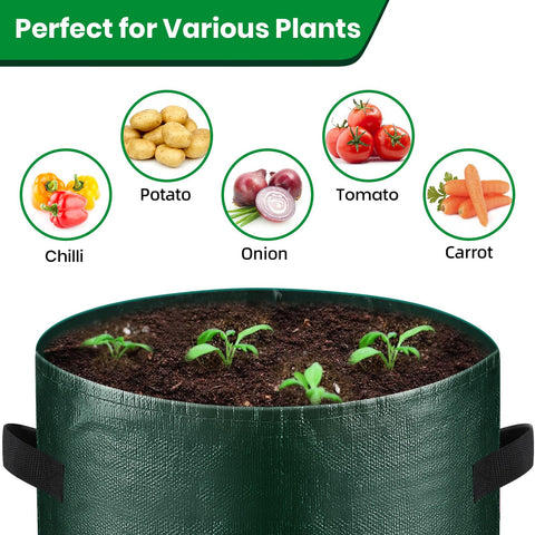 BIJOKETTEN 10gal grow bag large view window to check roots gently.