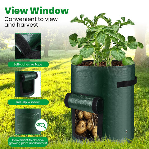 BIJOKETTEN 3 pack green grow bags for outdoor use.