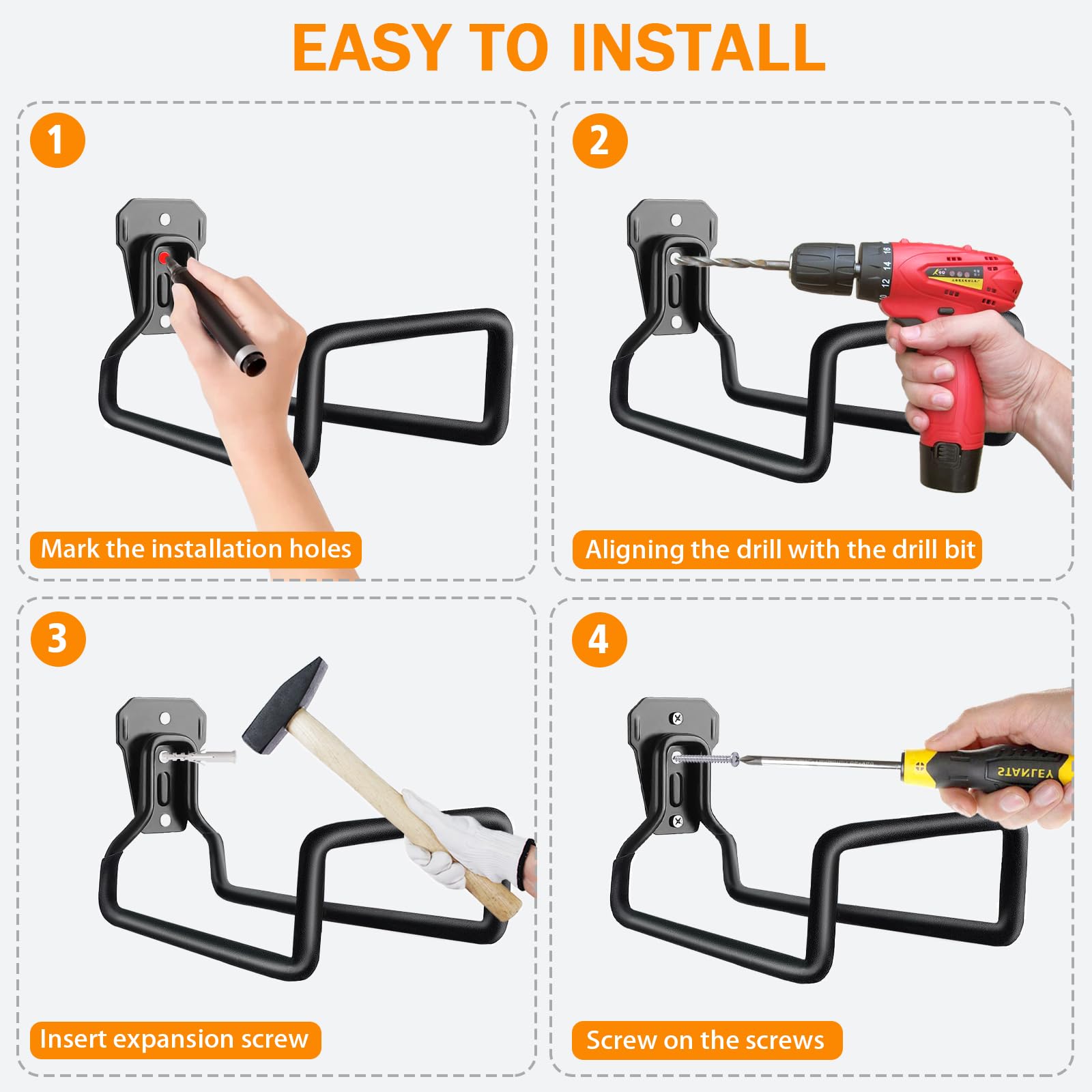BIJOKETTEN hose hanger features a sturdy metal core for strength.