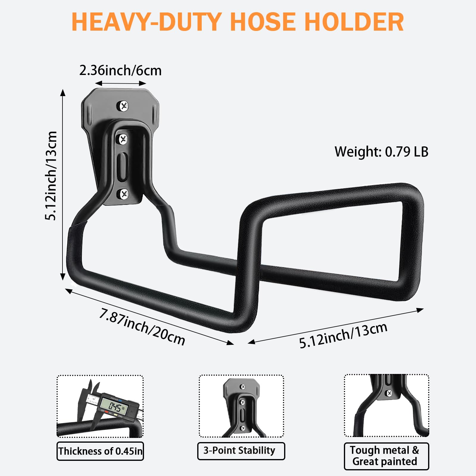 BIJOKETTEN hose holder with PVC shield protects surfaces from moisture.