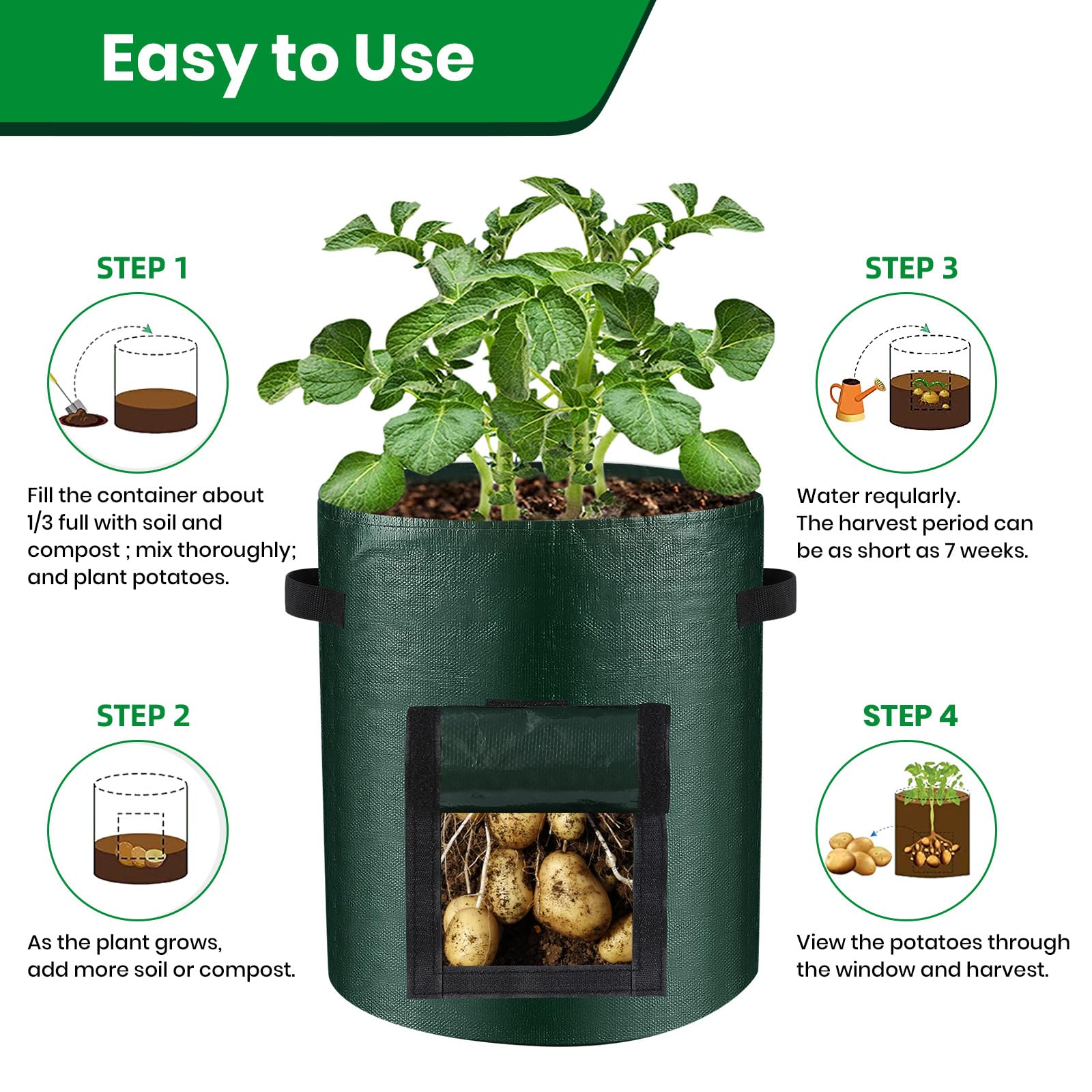 BIJOKETTEN large garden pots support various vegetables with plenty of space.