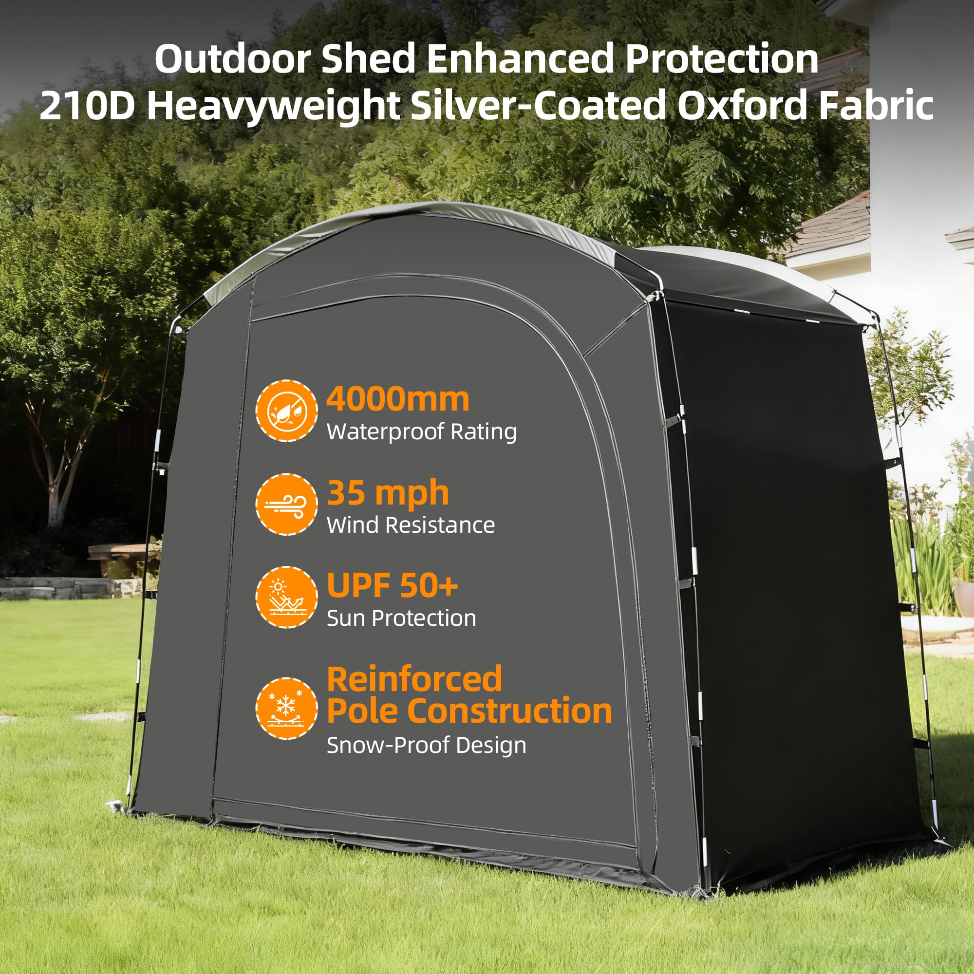 Thick fiberglass poles provide wind-stable support.